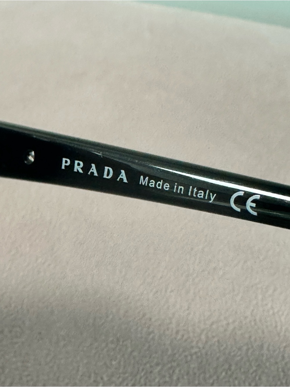 Prada Silver Frame with Black Lenses Rectangular Sunglasses - Picture 6 of 6